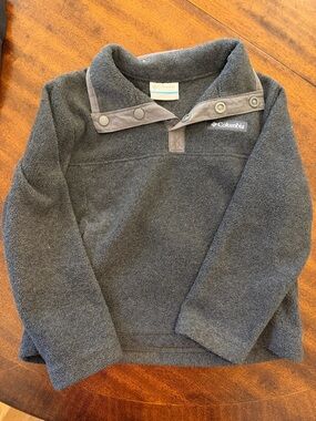 Columbia Kids Charcoal Gray Snap-Button Fleece Pullover